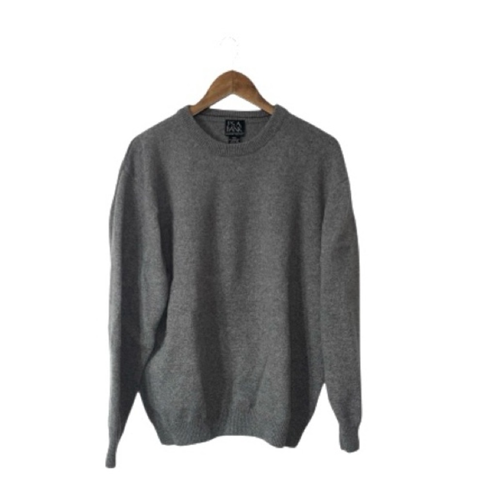 Jos. A. Bank Heather Grey Lambswool Wool Crew Neck Sweater Soft Cozy Men’s XXL